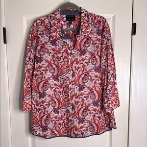 Red and Blue Paisley Blouse